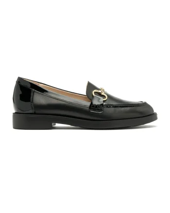 Pantofi loafer de piele Rosalia, Auriu/Negru