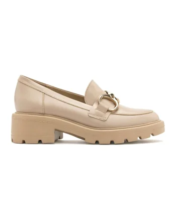 Pantofi loafer de piele Sisi, Auriu/Bej