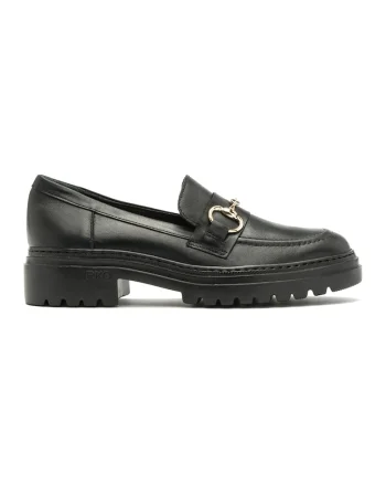 Pantofi loafer de piele cu aspect masiv Pauline, Auriu/Negru