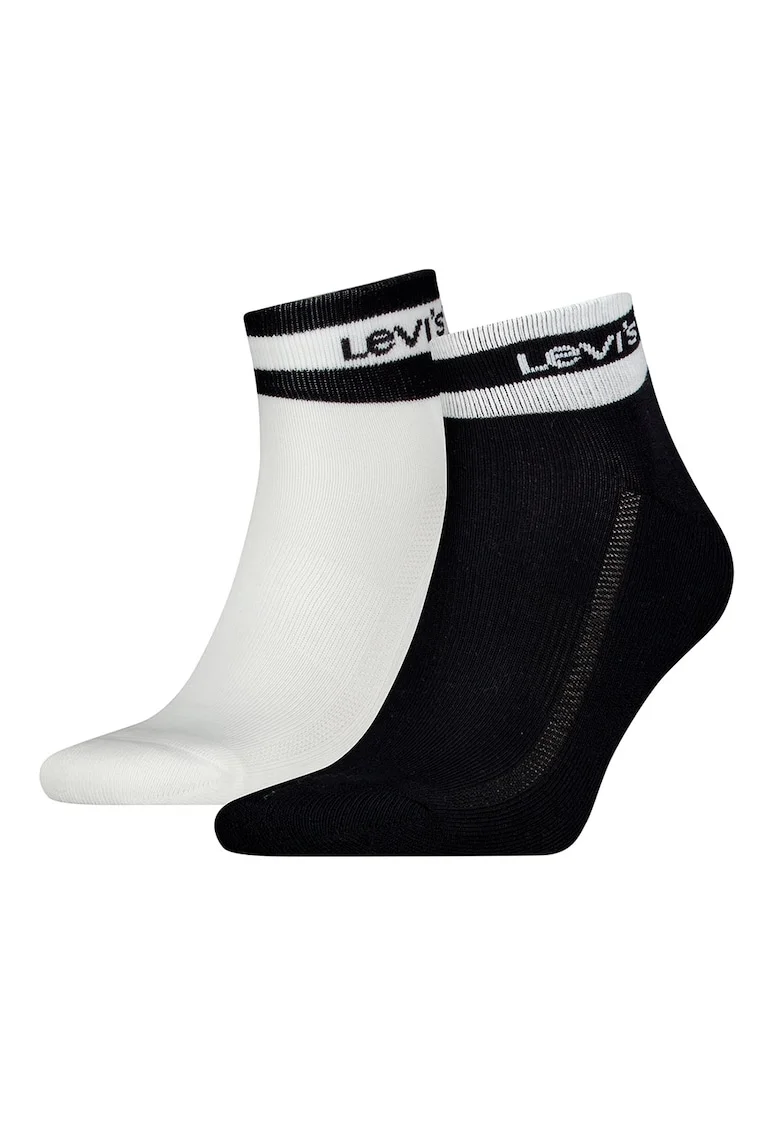 Set de sosete scurte unisex - 2 perechi, Alb/Negru