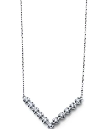 Colier din argint 925 decorat cu zirconia, Argintiu