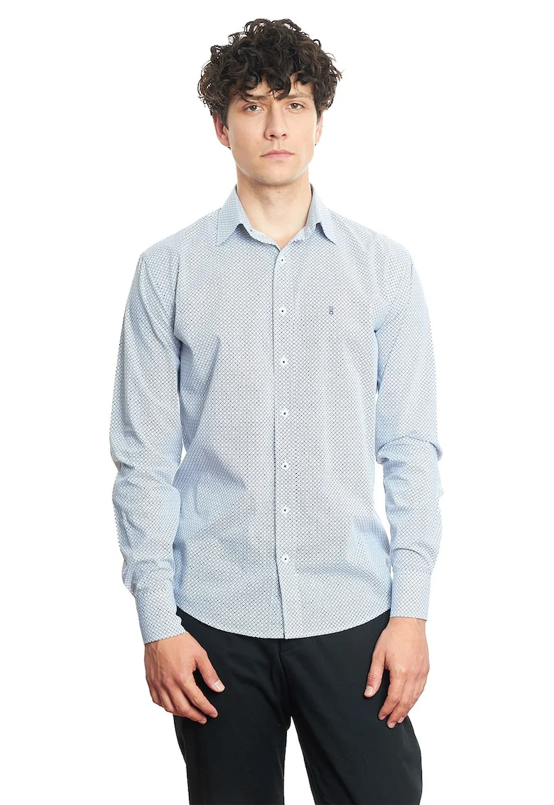 Camasa regular fit de bumbac, Rosu/Alb/Albastru inchis
