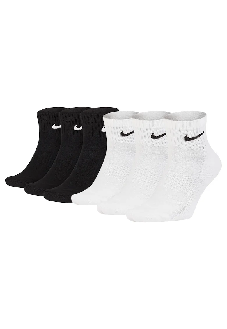 Set de sosete scurte unisex - 6 perechi, Alb/Negru