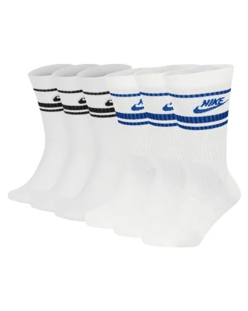 Set de sosete lungi unisex cu imprimeu logo Everyday Essential - 6 perechi, Alb/Negru/Albastru