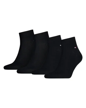Set de sosete scurte cu logo discret 14171 - 4 perechi, Negru/Albastru inchis