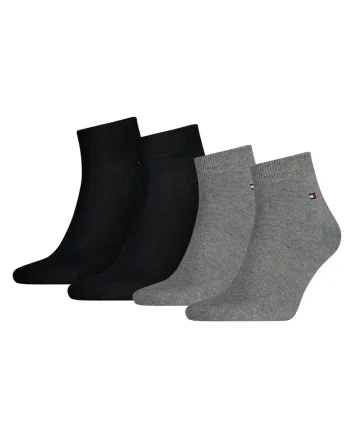 Set de sosete scurte cu logo discret 14171 - 4 perechi, Negru/Gri