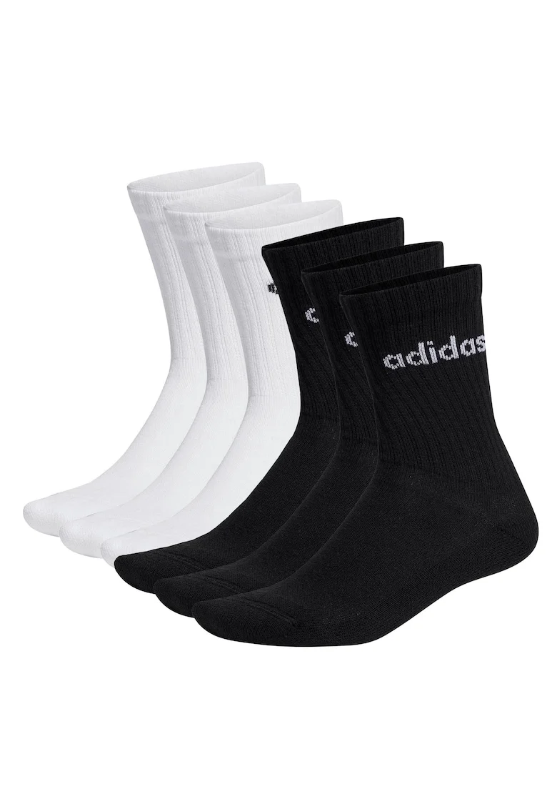 Set de sosete lungi unisex - 6 perechi, Alb/Negru