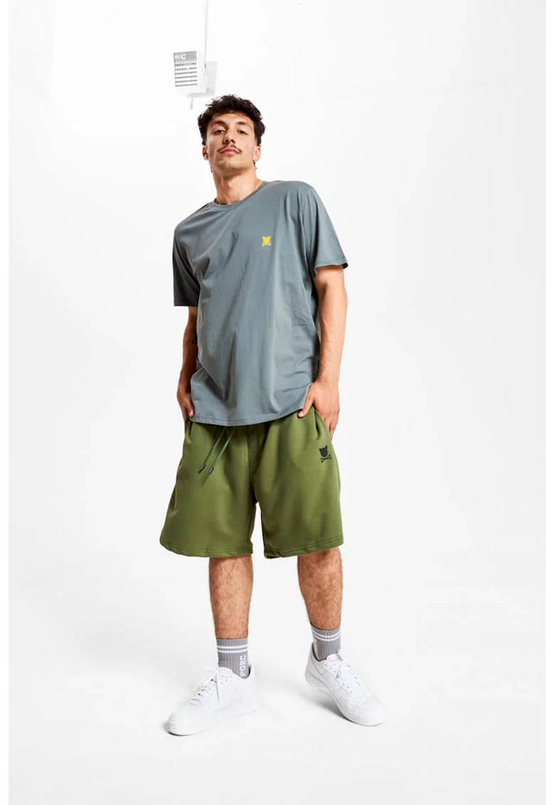Bermude unisex cu logo, Verde masliniu