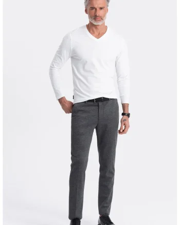 Bluza din bumbac cu decolteu in V, Alb optic