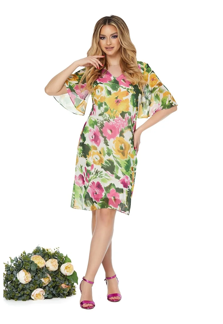Rochie mini cu imprimeu floral Palome, Multicolor
