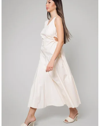 Rochie midi evazata, Alb