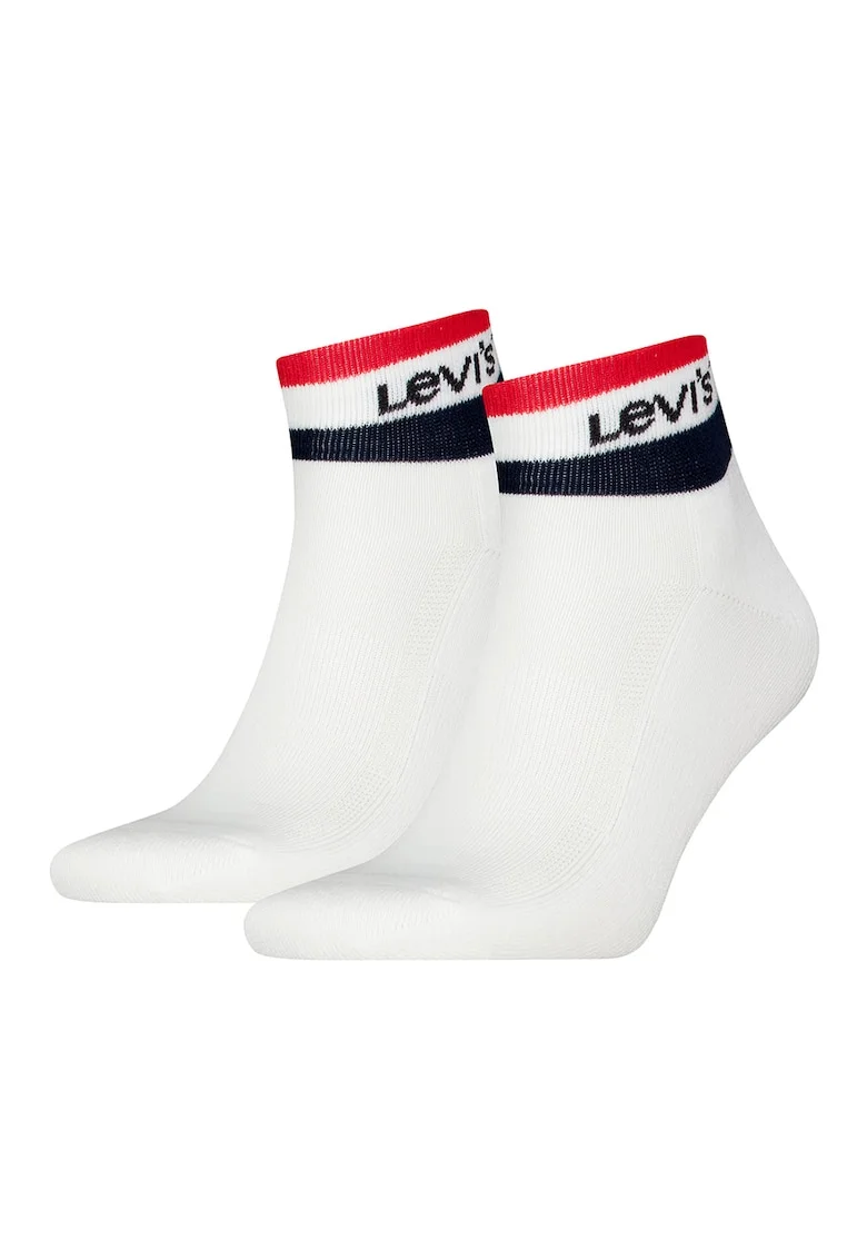 Set de sosete scurte unisex - 2 perechi, Rosu/Alb/Negru
