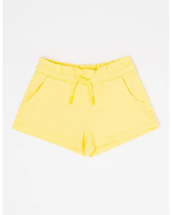 Pantaloni scurti din amestec de bumbac cu snur de ajustare, Galben