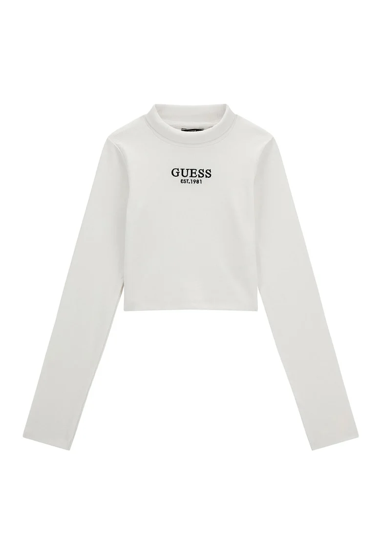 Bluza cu striatii si logo brodat, Alb murdar