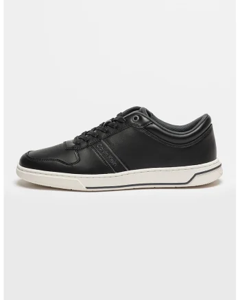 Pantofi sport low-cut de piele, Negru/Alb murdar