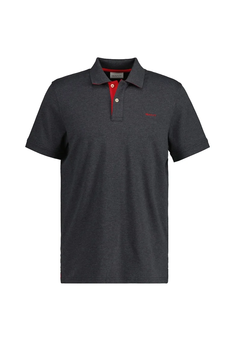 Tricou polo cu logo, Gri antracit