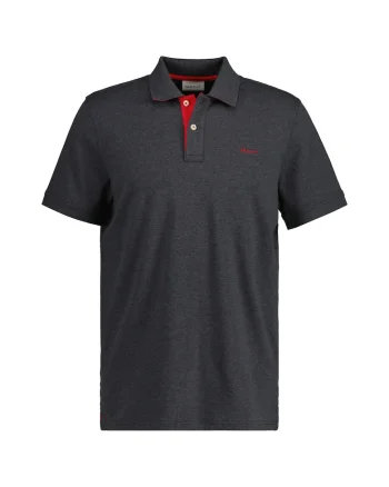 Tricou polo cu logo, Gri antracit