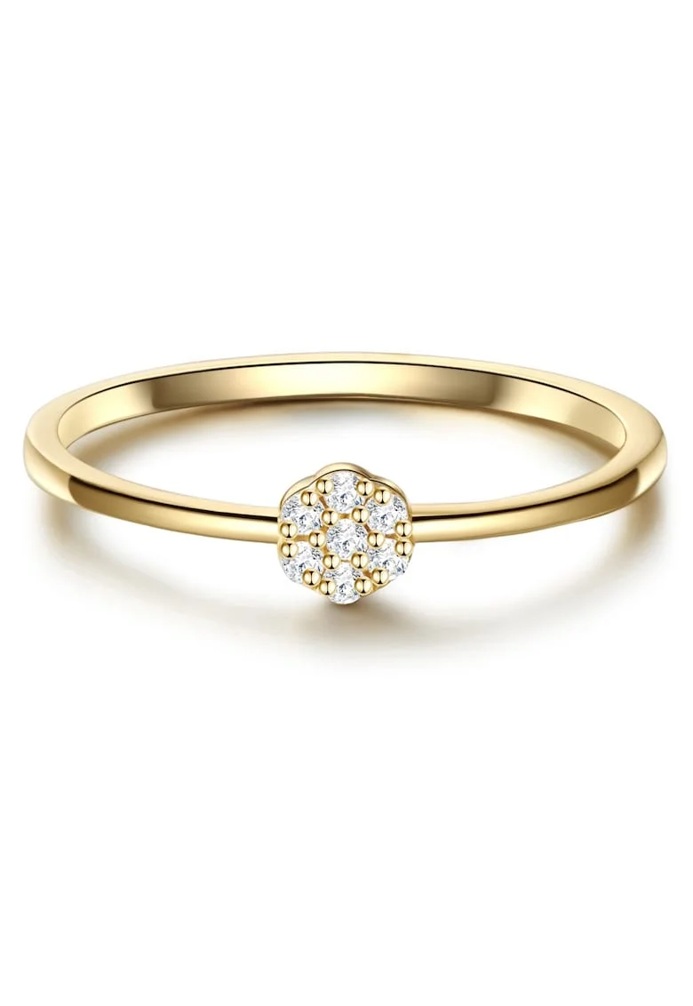 Inel placat cu aur de 14K si decorat cu zirconia
