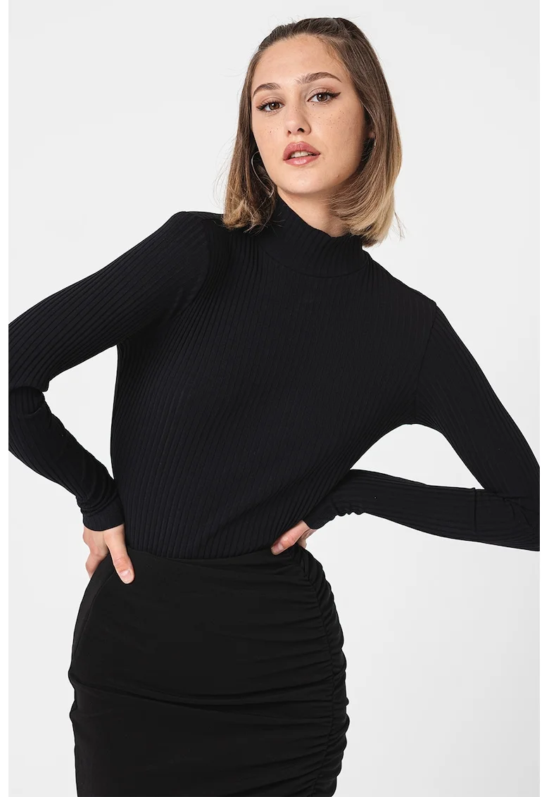Bluza slim fit Driza, Negru
