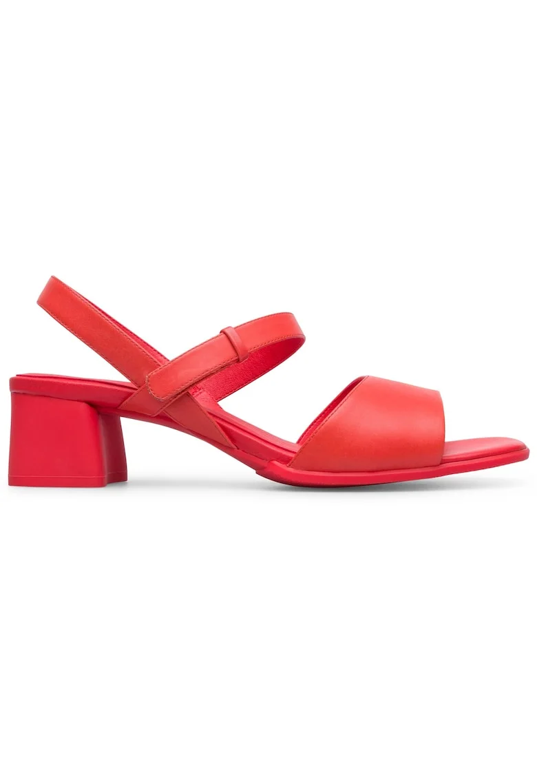 Sandale de piele cu toc masiv Katie 27183, Rosu