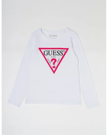 Bluza cu imprimeu logo si strasuri, Alb optic