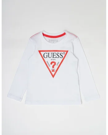 Bluza de bumbac organic cu imprimeu logo, Alb optic