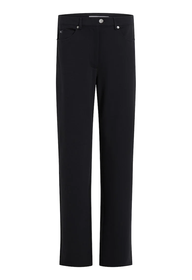 Pantaloni drepti cu talie medie, Negru