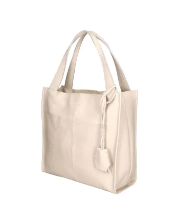 Geanta tote de piele, Bej