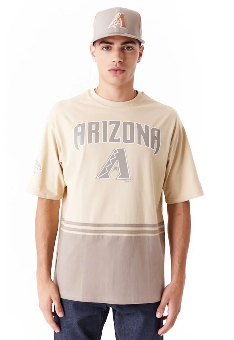 Tricou de bumbac cu logo, Bej deschis
