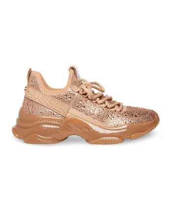 Pantofi sport cu aplicatie cu strasuri Maxima-R, Auriu rose