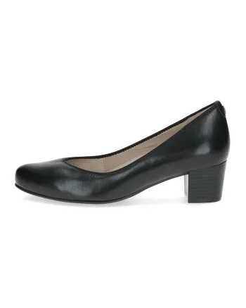 Pantofi de piele cu toc masiv, Negru