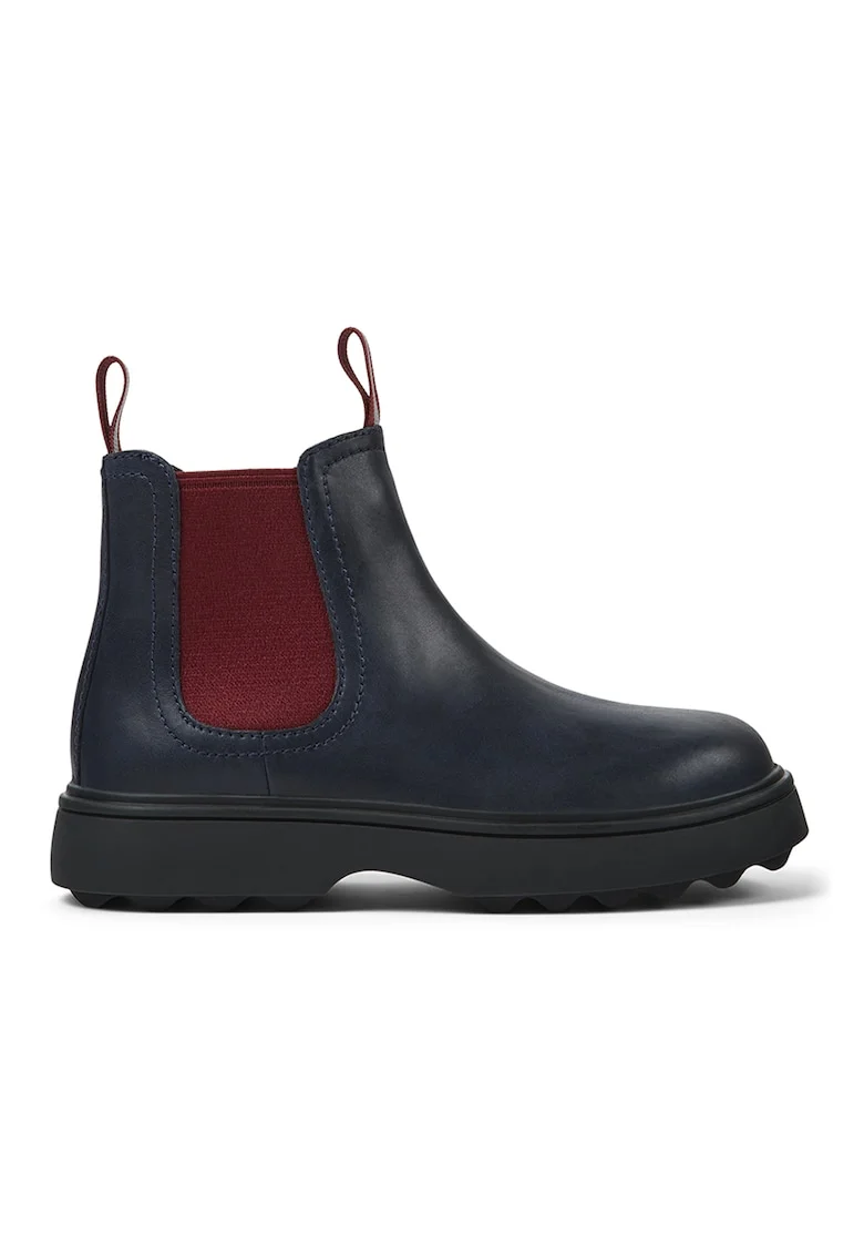 Ghete Chelsea din piele Norte 373, Rosu inchis/Bleumarin