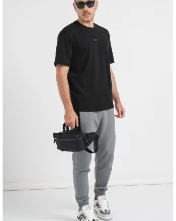 Tricou din bumbac cu logo, Negru