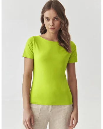 Tricou uni din amestec de bumbac Mikaja, Verde lime