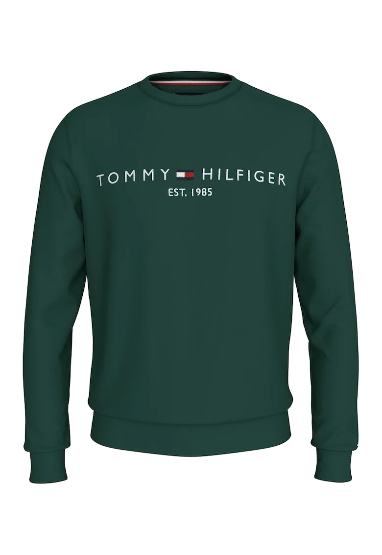 Bluza de trening din amestec de bumbac organic cu logo, Verde englez