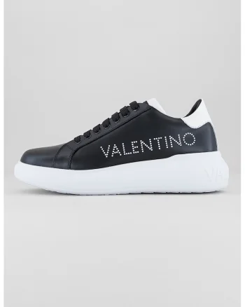 Pantofi sport unisex de piele cu logo, Negru