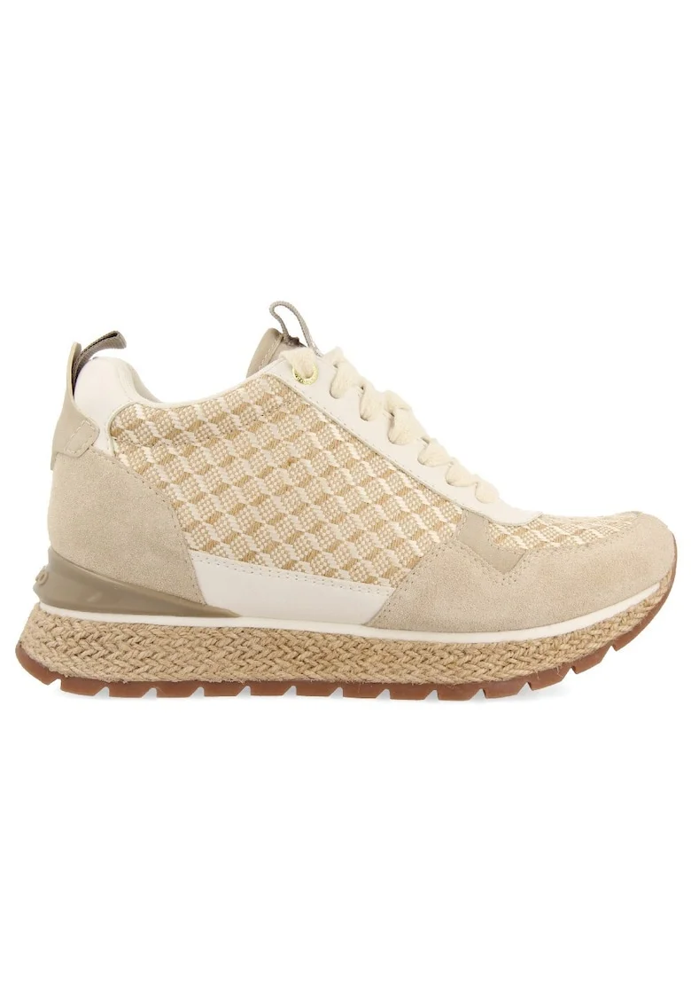 Pantofi sport cu insertii de rafie Puke, Bej