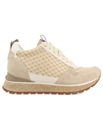 Pantofi sport cu insertii de rafie Puke, Bej