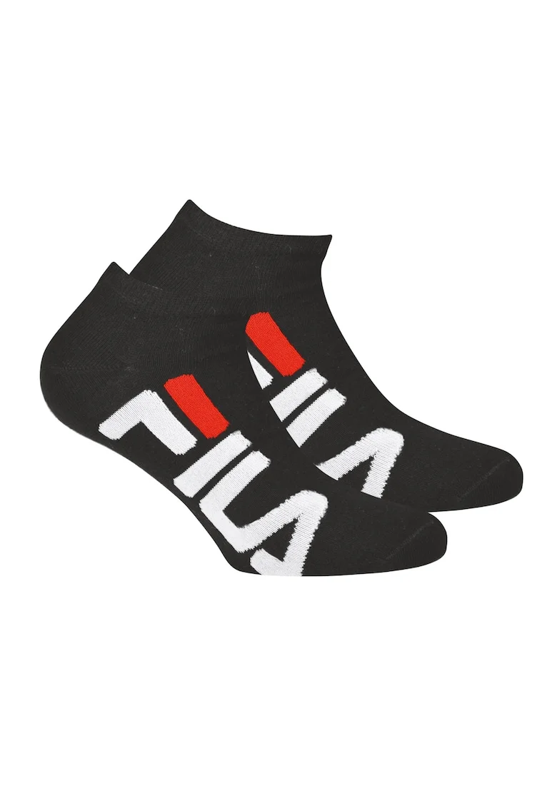 Set de sosete scurte unisex cu logo - 2 perechi, Negru