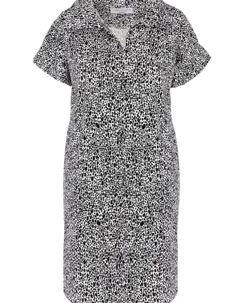 Rochie din amestec de bumbac cu model, Gri