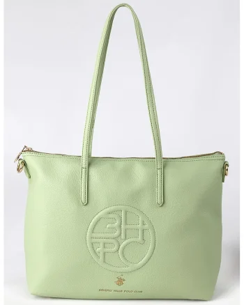 Geanta shopper de piele ecologica, Verde menta