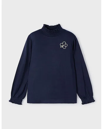 Bluza cu guler scurt, Albastru ultramarin