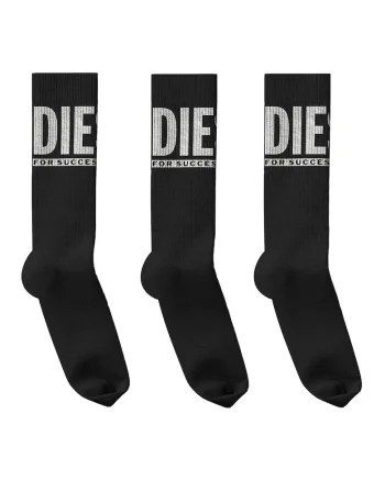 Set de sosete lungi cu logo - 3 perechi, Negru/Gri deschis