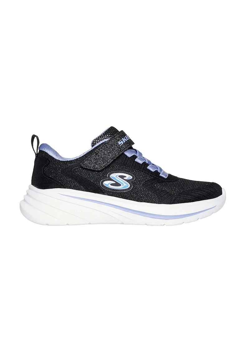 Pantofi sport Wave 92 cu aspect stralucitor si velcro, Negru/Violet