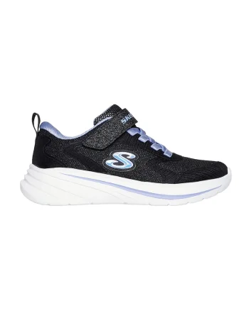 Pantofi sport Wave 92 cu aspect stralucitor si velcro, Negru/Violet