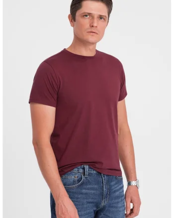 Tricou uni cu decolteu la baza gatului, Visiniu