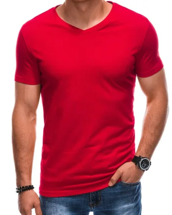 Tricou din bumbac cu decolteu in V