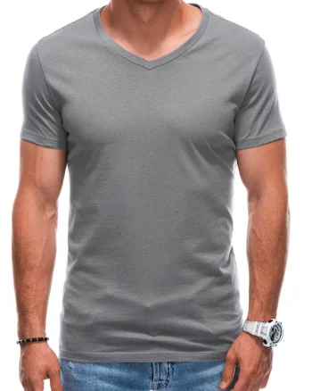 Tricou din bumbac cu decolteu in V