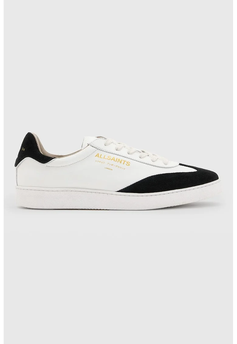 Pantofi sport de piele cu garnituri de piele intoarsa Thelma, Alb/Negru