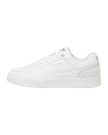 Pantofi sport low-cut de piele ecologica, Alb optic